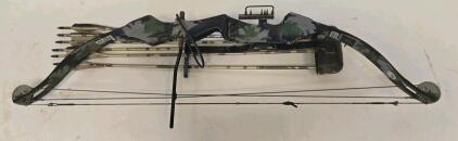 Polaris Compound Bow with Camo Finish, Dual Cam System, and Sagittarius Quiver (I)