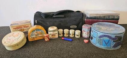 Vintage Tin Collection, Forever Photo Albums, SkyRoll Garment Bag, Mixed Lot ~18 pcs