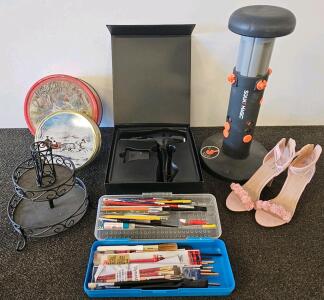 Xtava Allure 2200W Professional Ionic Ceramic Hair Dryer with Concentrator Nozzle, Squat magic, womens high heels, paint brushes and more