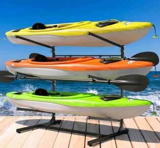 Faesun PHT-001 3-Tier Freestanding Kayak/Canoe/SUP Rack, 300 lbs Capacity, Alloy Steel/Aluminum (Shelf L)