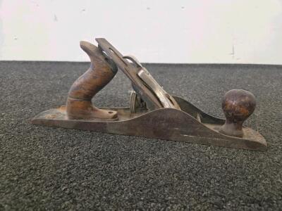 Vintage Lakeside Bench Plane, Cast Iron Body, Wooden Handles, 14" Sole, 2" Blade