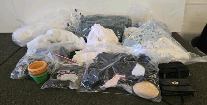 Vacuum-Sealed Mixed Apparel Lot - Approx. 10 Pieces, Shirts, Tops, Pants, Mesh, Various Colors