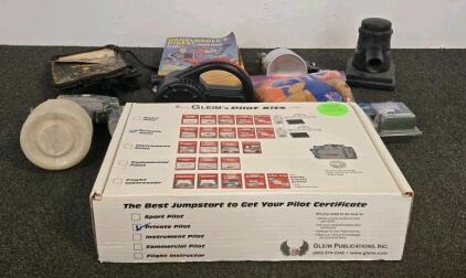 Gleim Private Pilot Kit, Wagner W350 Sprayer, Tools, Vintage Manuals, Boise State Collectibles Lot