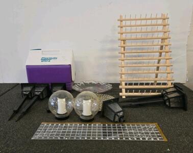 Mixed Lot: Igloo Playmate Ultra Cooler, June Tailor Thread Rack, Solar Stake Lights, Mosaic Tray