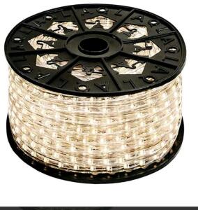 AQ Lighting AK-LED-513-CW 150ft 120V Commercial LED Rope Light Epistar, 130lm/ft, Dimmable, UL (plugged in and functioning)