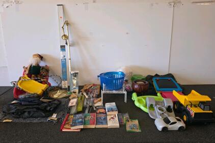 Large Mixed Household Lot &ndash; Kitchen, Toys, Books, Shower Fixture, Decor, Utensils