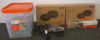 Pyle PLMRS5B Waterproof Marine Speakers Pair, 180W Max, 5.25", 4 Ohm, Black, 0.9" Mounting Depth