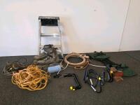Workshop Tools & Outdoor Gear Lot: Step Ladder, Master Bench Vise, U-Locks, Inline Skates, Ropes