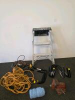 Workshop Tools & Outdoor Gear Lot: Step Ladder, Master Bench Vise, U-Locks, Inline Skates, Ropes - 3