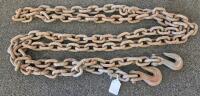 12 ft Steel Tow/Logging Chain with Clevis Grab Hooks, Heavy-Duty, Rusted, D Marked