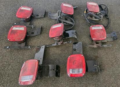 Truck/Trailer Tail Light Assemblies with Mounting Brackets and Wiring