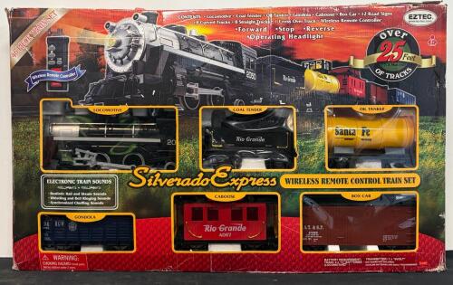 EZTEC Silverado Express Wireless Remote Control G Scale Train Set, 6 Cars, 25ft Track, Boxed