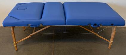BestMassage Portable Massage Table, Blue, Hardwood Frame, Adjustable Backrest, Accessories, Case