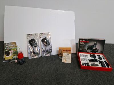 Pentax Auto 110 SLR System Kit with Multiple Lenses, Flash, Case & Box, 110 Film, Japan, motorcycle mirrors, remote helicopter accessories ( shelf E)