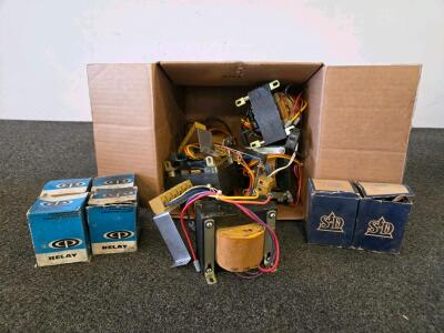 Vintage S-D & CP 1063 DPDT Relays with Northlake S139-109 Control Transformer Lot 120V 230V (Shelf H)