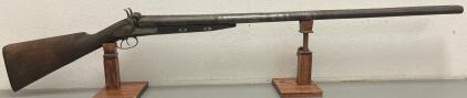 Antique Side-by-Side Double Barrel Shotgun with External Hammers, Approx. 30" Barrels