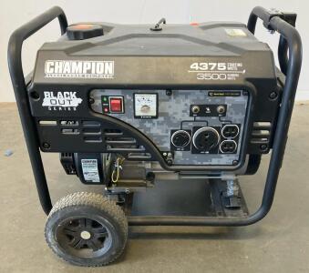 Champion 100325 Blackout Series 4375W/3500W Generator, 224cc, Recoil Start, Wheel Kit, 120V Outlets