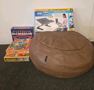 AirSpace Adjustable Laptop Desk with Built-in Cooling Fan and Mousepad Tray, Three board games