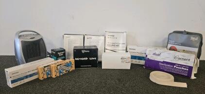 Bulk Lot: Tattoo Needles & Tubes, Medical Sterile Devices, Punch Mitts, Ceramic Heater (tested, works)
