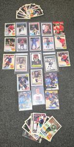 Vintage 1989-91 Topps Pro Set Score NHL Hockey Card Lot w/Brett Hull, Roenick, LaFontaine, More