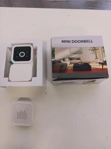 Mini Wireless Video Doorbell Kit with 1080p HD Camera, Two-Way Audio, and Plug-In Chime