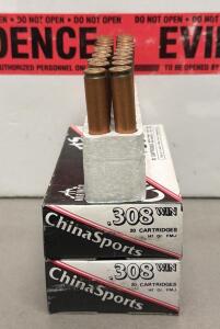 Norinco ChinaSports .308 Win 147 Gr FMJ, 40 Rounds, Steel Case, Non-Corrosive, Berdan Primed