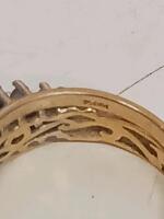 10K Yellow Gold Diamond Cluster Ring with Channel Set Design - 4