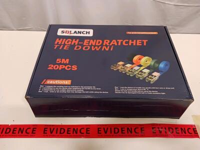 SDLANCH High-End 5M Ratchet Tie Down Straps Set &ndash; 20 Pieces, Mixed Colors