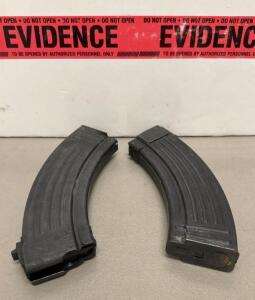 (2) AK-47/AKM 7.62&times;39mm 30-Round Steel Magazines, Ribbed Design