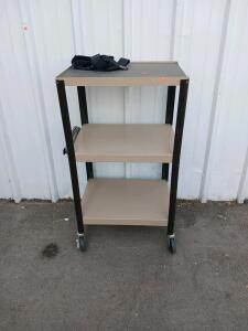 3-Shelf Rolling Utility Cart, Metal Frame, 36" x 18" Shelves, 300 lb Capacity