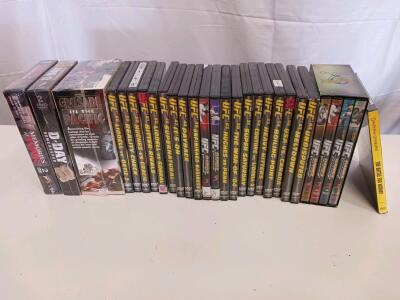 UFC 44&ndash;66 MMA Event DVD Collection + 4-Disc Box Set & WWII Documentary Lot (~30 Total DVDs)