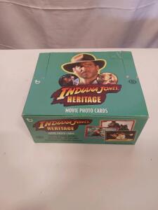Indiana Jones Heritage Trading Cards Box by Topps, 2008, 24 Packs, Movie Photo Cards, Inserts Opened