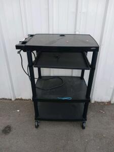 Safco Three-Shelf Height-Adjustable Rolling AV Cart (Model 8933BL)