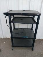 Safco Three-Shelf Height-Adjustable Rolling AV Cart (Model 8933BL) - 2