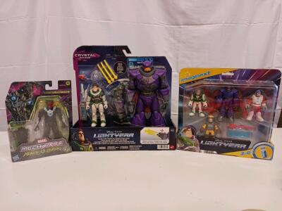 Disney Pixar Lightyear Buzz Lightyear vs. Zurg Crystal Grade & Imaginext Sets, Marvel Black Panther