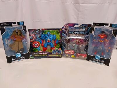 Marvel, DC Multiverse, He-Man Action Figure Lot &ndash; Hush, Jon Kent, Captain America, Evil-Lyn