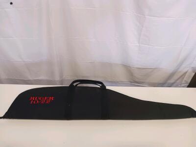 Ruger 10/22 Soft Padded Black Rifle Case, 40" Length, Zipper Closure, Dual Handles