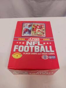 1990 Score NFL Football Series 1 Box, 660 Cards, Opened, Original Packaging, Trivia Inserts