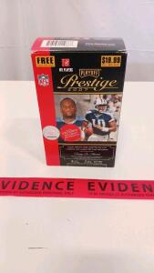 2007 Playoff Prestige NFL Football Trading Card Box, 8 Packs, Exclusive Draft Red Parallel, Opened