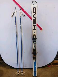 Head THE LINK 160 cm Alpine Skis with Tyrolia BYS 10 Bindings and Exel SPORT Poles