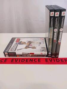 PlayStation 2 Game Lot: NASCAR 07, Madden NFL 07, MLB 2K8, Medal of Honor, Civil War, Complete Cases