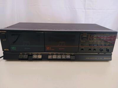 Sharp RT-W600 Dual Stereo Cassette Deck, Dolby B, Metal Tape, RCA In/Out, Korea, S/N 50704261