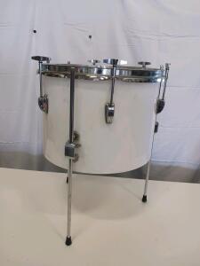 16"x16" White Floor Tom, 8 Lugs, Chrome Hoops, Includes Legs, Drum Kit Percussion