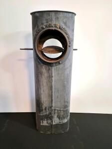 Herald Oak 215 Antique Stove Pipe Flue Tee w/ Integrated Damper ~6" Diameter, Vintage Metal (C)