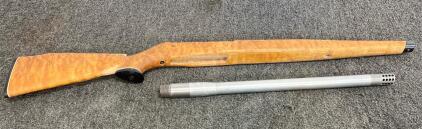 Custom Maple Rifle Stock & 26" .284 Win Barrel, Rem 700 Inlet, Heavy Stainless, Pachmayr Pad (G)