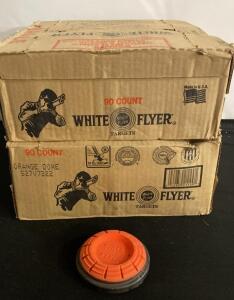 White Flyer Orange Dome Clay Targets 180 Count, 4.33" Standard, USA, Trap/Skeet, Boxed (B)