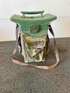 Woodstream Hunter Seat 9060 Camouflage Portable Hunting Storage Box with Strap & 3 Pockets (connex 6)