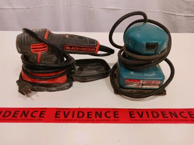 Makita B04552 1.6A Finishing Sander 14,000 OPM & Black+Decker Mouse Corded Sanders