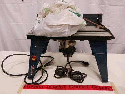 Ryobi Benchtop Router Table with Fixed Base Router, 26"x16" Aluminum Surface, Power Switch