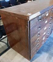 7-Drawer Wooden Flat File Cabinet for Large-Format Document Storage - 3